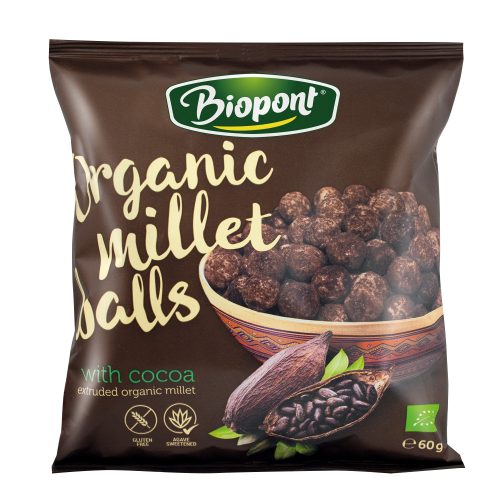 Extrudált kölesgolyó kakaós 60g (BIO, GM, VEGAN)