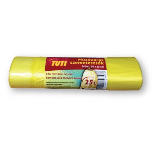 TUTI húzózáras szemetes 25 liter extra (20 db/roll) (1 karton=40db) (312Ft / db)