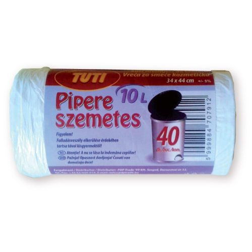 TUTI pipere szemetes 10 liter (40db/roll)