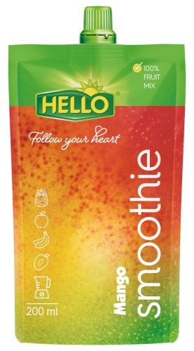 HELLO - Smoothie MANGO gyümölcsturmix A gyümölcsturmix friss gyümölcsökből pépesítéssel készült alko