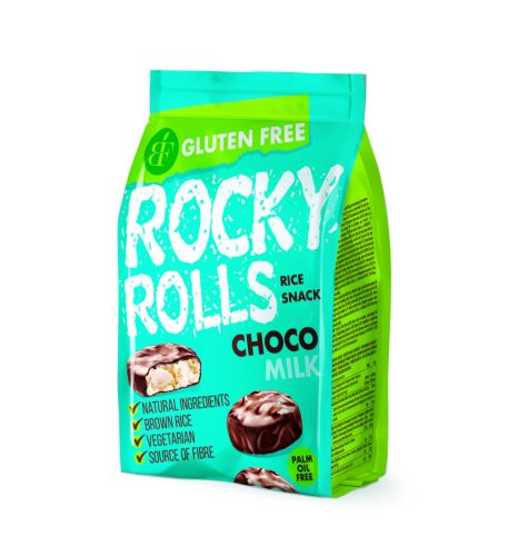 Rocky Rolls - TEJ ízű puff. rizs korong csok.bev 70g