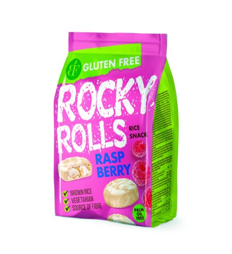 Rocky Rolls - MÁLNA ízű puff. rizs korong csok.bev 70g