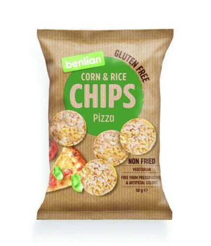 Chips - PIZZÁS (14x50g) kukorica-barnarizs chips