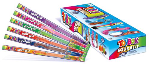 TOYBOX SAVANYÚ, GYÜMÖLCSÖS ÍZŰ GUMICUKORSZALAG 20G