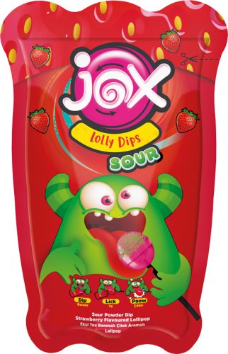 JOX Mártogatós nyalóka - Eper  12g